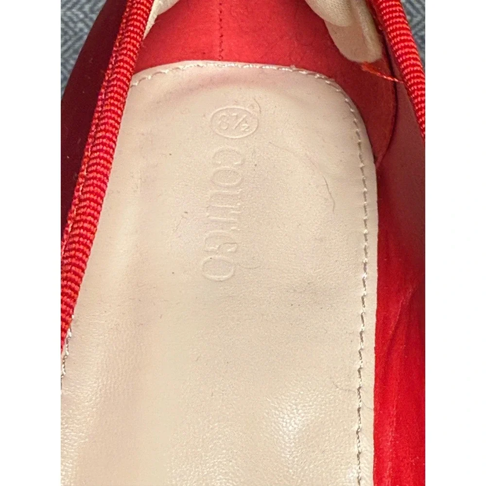 Coutgo Red‎ Satin Platform Pumps Block Heel Square Toe Bow Heels Womens 8.5